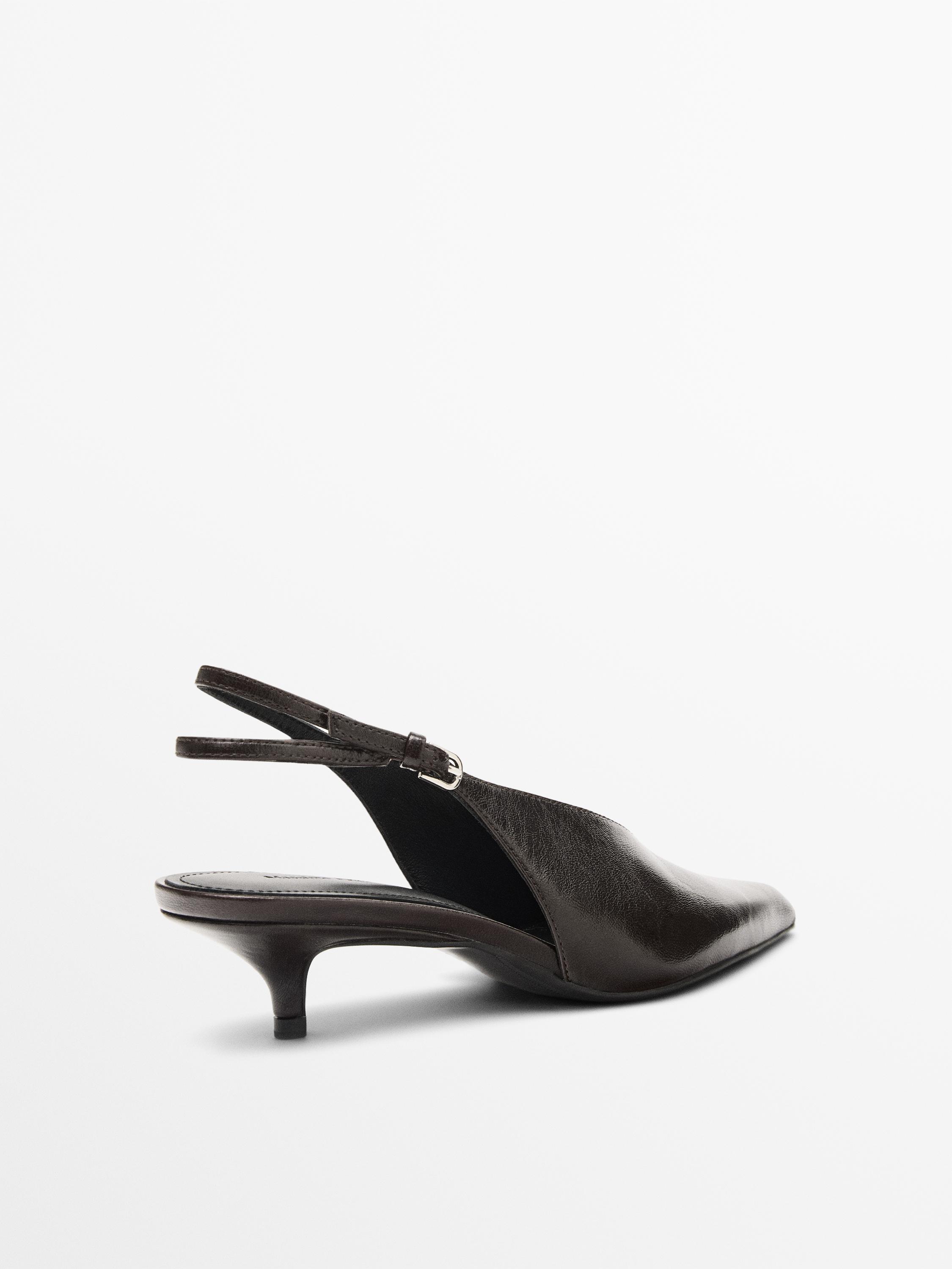 Leather high-heel mules